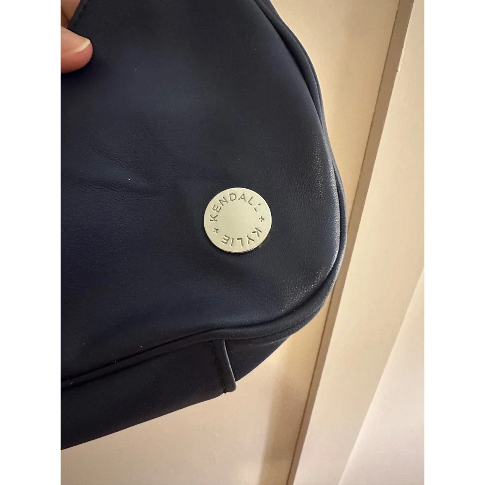 Kendall + Kylie Navy Blue Ruched Handle Mini Hobo Bag‎ Crescent Shoulder Bag